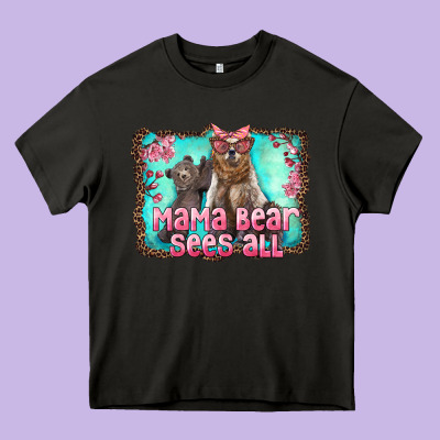 Mama Bear Sees All Heavy Core Tee Designed By Artiststas