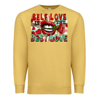 Antique Gold Self love is the best love Premium Sweatshirt - FaDigitalArtStudio