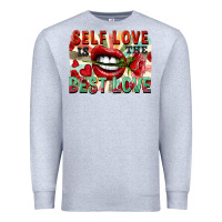 Heather Grey Self love is the best love Premium Sweatshirt - FaDigitalArtStudio