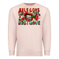 Pale Pink Self love is the best love Premium Sweatshirt - FaDigitalArtStudio