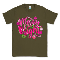 Army Green merry and bright Classic Tee - MaliasSmallBusiness