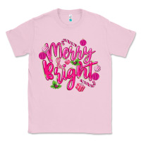 Bubblegum Pink merry and bright Classic Tee - MaliasSmallBusiness