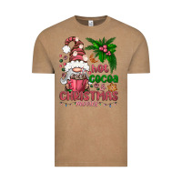 Vintage Coffee Pink Christmas hot cocoa and christmas movies Vintage Tee - NancyCooperArtShop