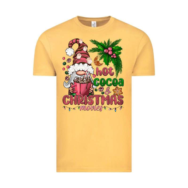 Pink Christmas Hot Cocoa And Christmas Movies Vintage Tee by NancyCooperArtShop | Teevron