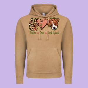 Peace Love Jack Russel Vintage Hoodie Designed By Jasminsmagicworld