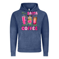 Vintage Denim dear santa just bring coffee Vintage Hoodie - MaliasSmallBusiness