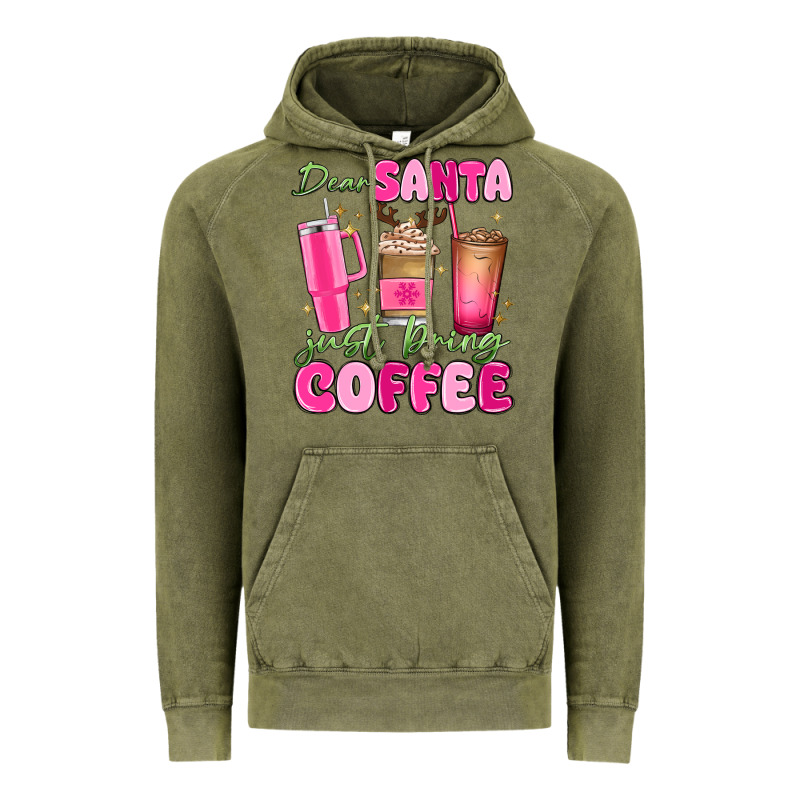 Dear Santa Just Bring Coffee Vintage Hoodie by MaliasSmallBusiness | Teevron