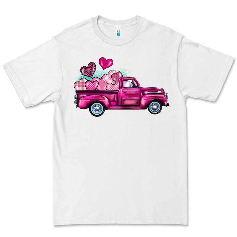Valentine's Day Pink Truck Premium Tee by BarkalooDesign | Teevron