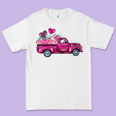 Valentine's Day Pink Truck Premium Tee Designed By Barkaloodesign