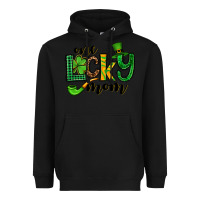 Black One lucky mom St. Patrick's Heavyweight Hoodie - OliviaCreatesArt