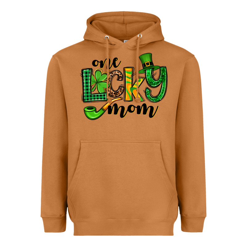 One Lucky Mom St. Patrick's Heavyweight Hoodie by OliviaCreatesArt | Teevron