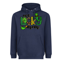 Navy One lucky mom St. Patrick's Heavyweight Hoodie - OliviaCreatesArt