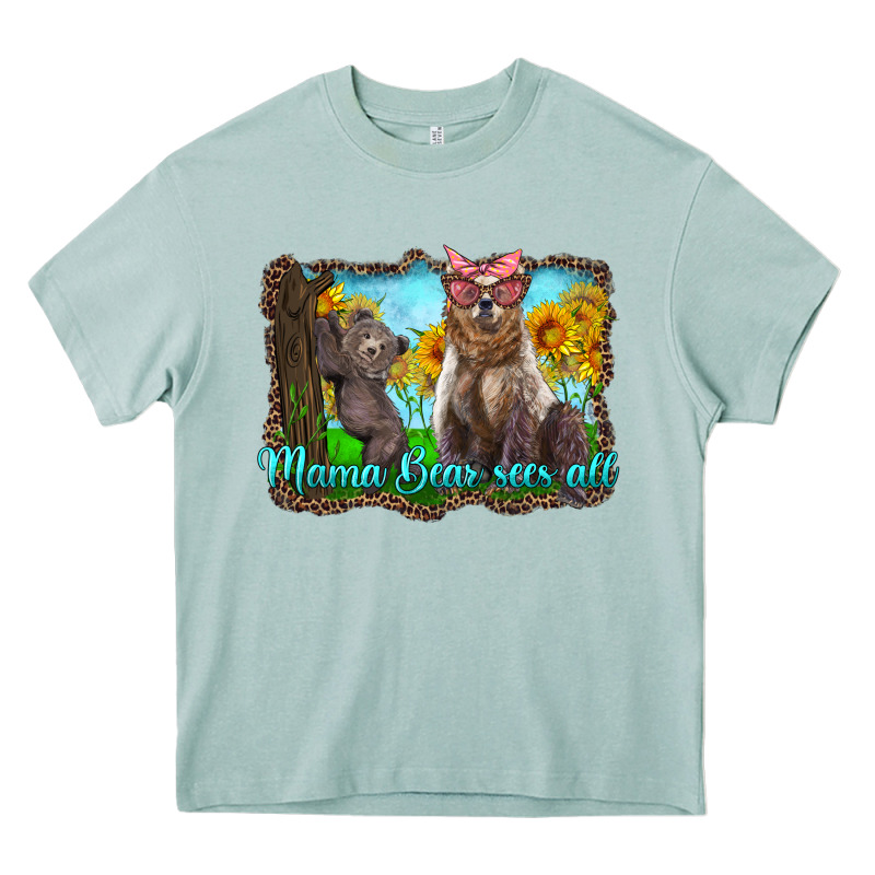 Mama Bear Sees All With Sunflowers Heavy Core Tee by Artiststas | Teevron