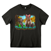 Asphalt mama bear sees all with sunflowers Heavy Core Tee - Artiststas