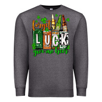 Charcoal Heather St. Patrick's Forget luck give me beer Premium Sweatshirt - OliviaCreatesArt