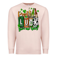 Pale Pink St. Patrick's Forget luck give me beer Premium Sweatshirt - OliviaCreatesArt