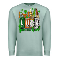 Seafoam St. Patrick's Forget luck give me beer Premium Sweatshirt - OliviaCreatesArt