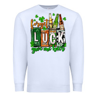 White St. Patrick's Forget luck give me beer Premium Sweatshirt - OliviaCreatesArt