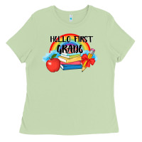 Matcha back to school hello first grade 3200x2400 Ladies Tee - AdoDesignShop
