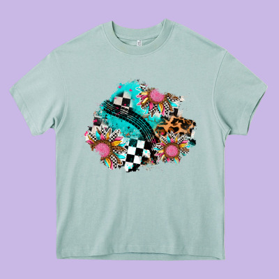 Race Sunflower Patches Heavy Core Tee Designed By Adodesignshop