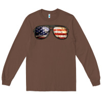 Chestnut amerıcan flag glasses Long Sleeve Tee - BarkalooDesign