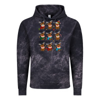 Cloud Black christmas reindeers Vintage Hoodie - MaliasSmallBusiness