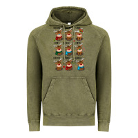 Vintage Olive christmas reindeers Vintage Hoodie - MaliasSmallBusiness
