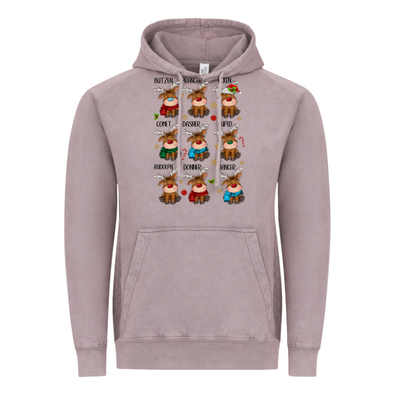 Christmas Reindeers Vintage Hoodie by MaliasSmallBusiness | Teevron