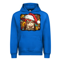 Cobalt Christmas Cow Urban Hoodie - LillyAllenDesigns