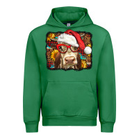 Emerald Christmas Cow Urban Hoodie - LillyAllenDesigns