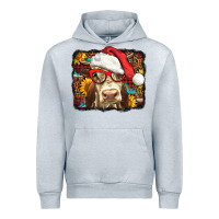 Heather Grey Christmas Cow Urban Hoodie - LillyAllenDesigns