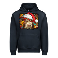 Navy Christmas Cow Urban Hoodie - LillyAllenDesigns