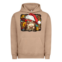 Pigment Burro Christmas Cow Urban Hoodie - LillyAllenDesigns