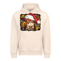 Sandshell Christmas Cow Urban Hoodie - LillyAllenDesigns