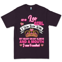 Plum As A Leo Girl I Was Born With My Heart On My Sleeve And A Mouth Premium Tee - Jasminsmagicworld