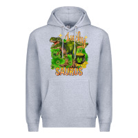 Heather Grey St. Patrick's day lucky Saurus Premium Hoodie - HowdyJamesFarm