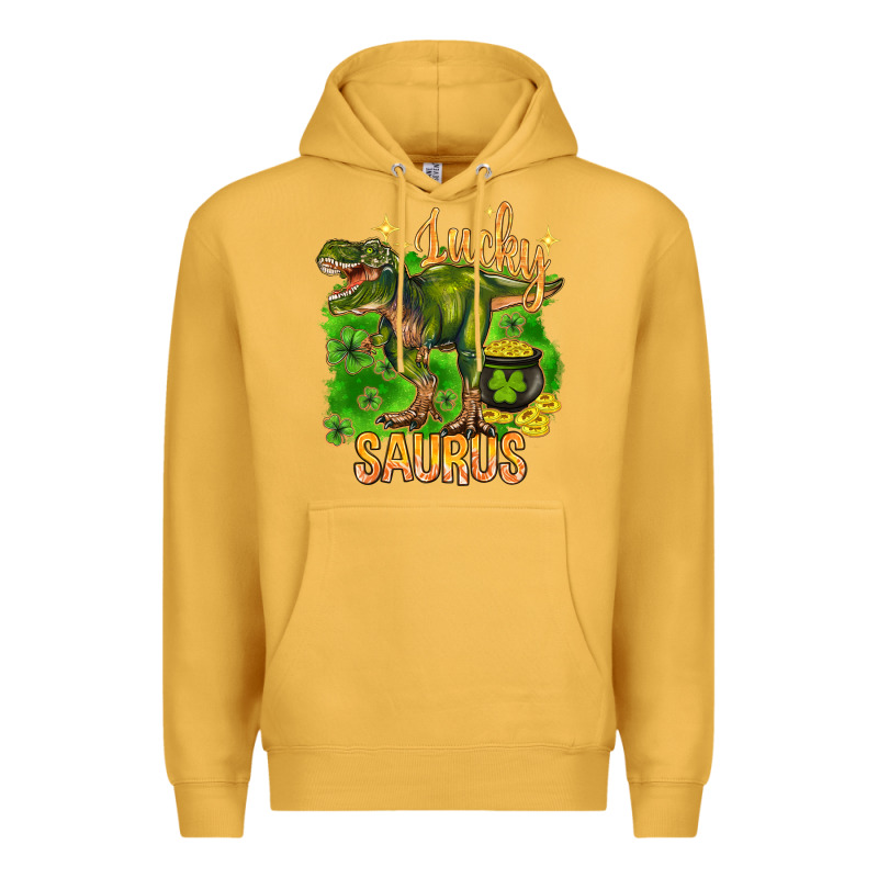 St. Patrick's Day Lucky Saurus Premium Hoodie by HowdyJamesFarm | Teevron
