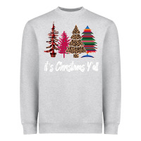 Heather Grey Merry Christmas Pine Tree Heavyweight Sweatshirt - Bettercallsaul