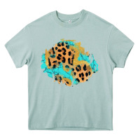 Arona glitter leopard turquoise patch Heavy Core Tee - AdoDesignShop