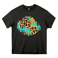 Asphalt glitter leopard turquoise patch Heavy Core Tee - AdoDesignShop