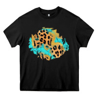 Black glitter leopard turquoise patch Heavy Core Tee - AdoDesignShop