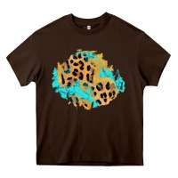 Chocolate Brown glitter leopard turquoise patch Heavy Core Tee - AdoDesignShop