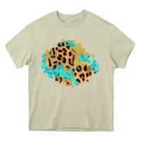Mossy glitter leopard turquoise patch Heavy Core Tee - AdoDesignShop