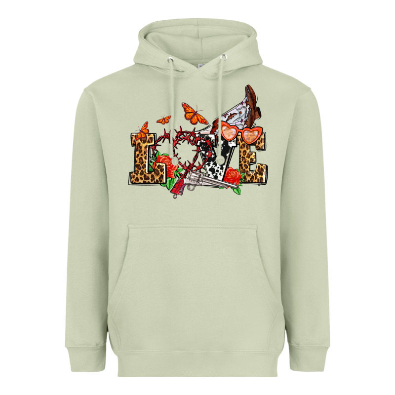 Western Love For Cowgirls Olivia Heavyweight Hoodie by OliviaCreatesArt | Teevron