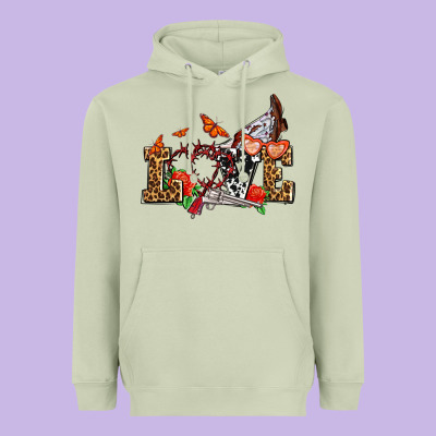 Western Love For Cowgirls Olivia Heavyweight Hoodie Designed By Oliviacreatesart