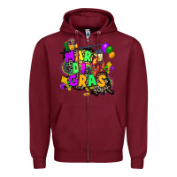 Burgundy louisiana map mardi gras Zipper Hoodie - CowGirlArtShop