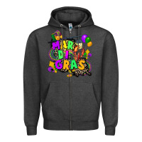 Charcoal Heather louisiana map mardi gras Zipper Hoodie - CowGirlArtShop
