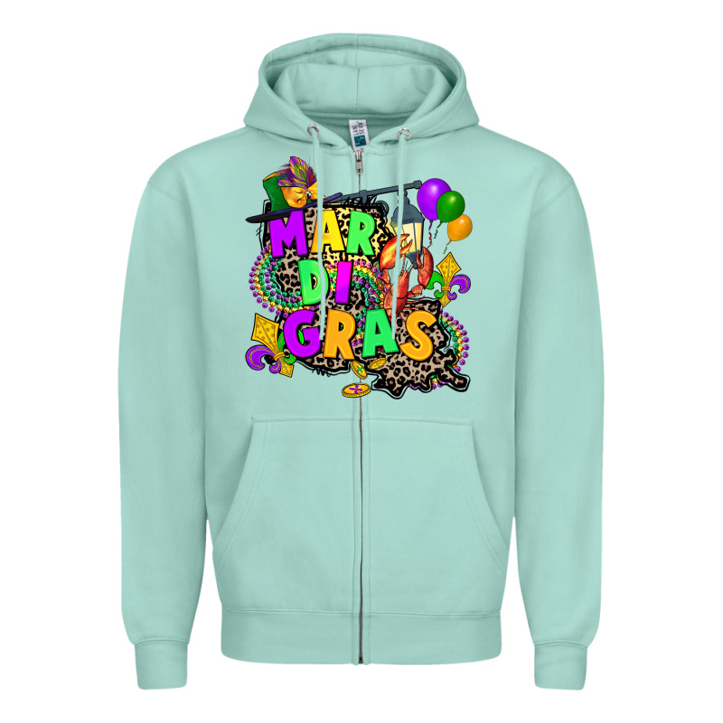 Louisiana Map Mardi Gras Zipper Hoodie by CowGirlArtShop | Teevron