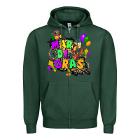 Sports Green louisiana map mardi gras Zipper Hoodie - CowGirlArtShop