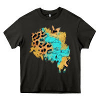 Asphalt glitter leopard turquoise patch Heavy Core Tee - AdoDesignShop